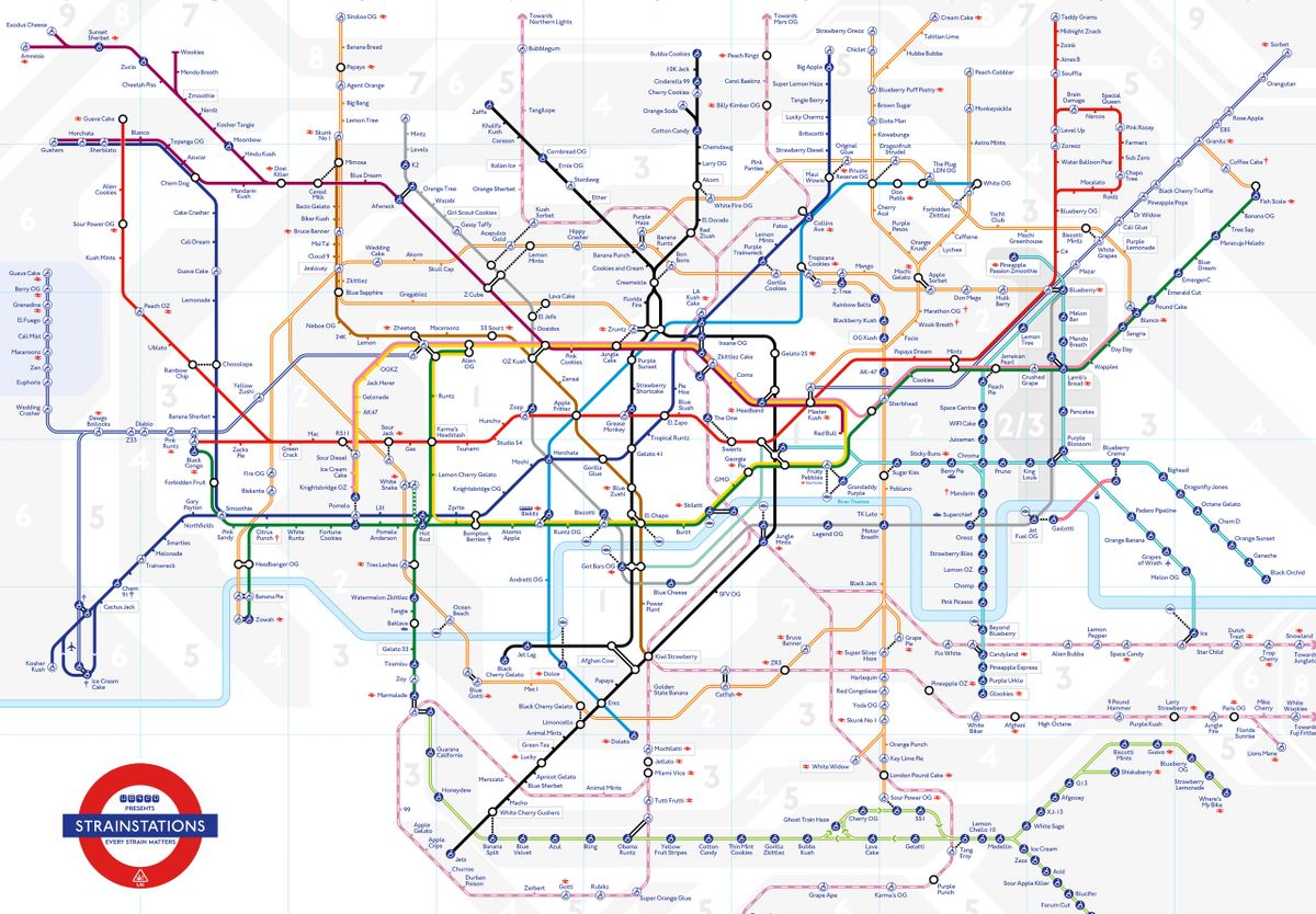 Official Strain Stations Map Print A1